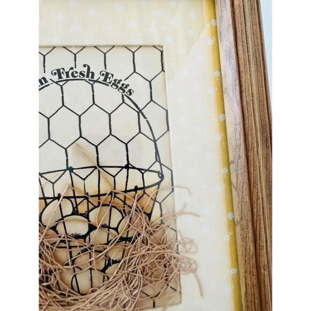 Eggs In A Wire‎ Basket Chicken Wire Framed Barn Country Decor Frame Need Repair